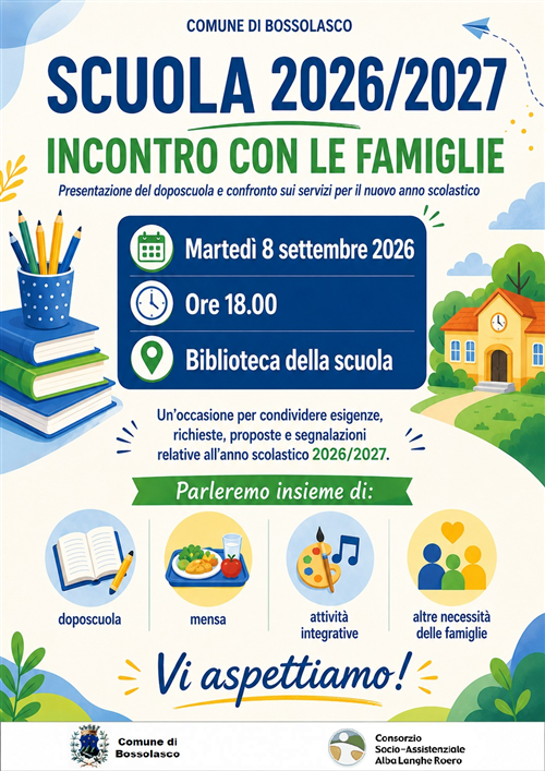 Anno scolastico 2026/2027: incontro con le famiglie