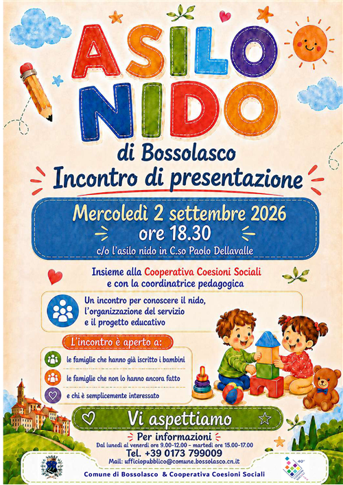 Incontro di presentazione dellAsilo Nido di Bossolasco