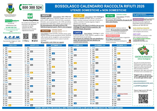 Avviso variazione Calendario rifiuti per l'anno 2026